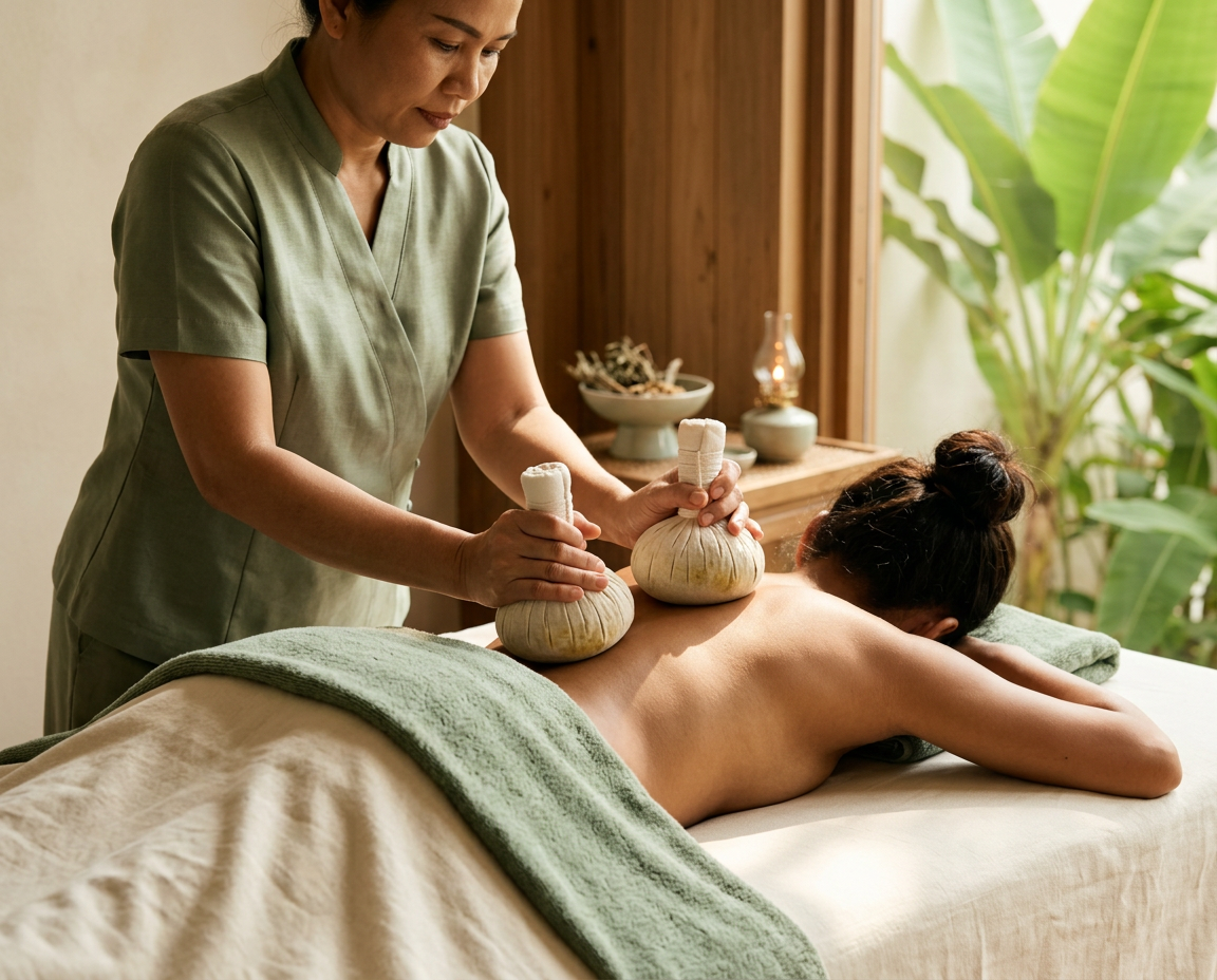 Kruiden-stempel Massage bij Montira Thai Massage & Spa